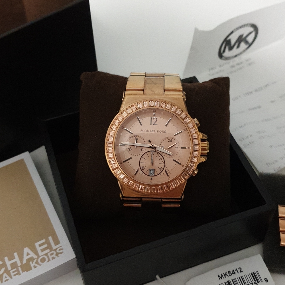 MK rose gold watch